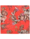 Preen By Thornton Bregazzi Floral Embroidered Neck-tie Scarf In Red