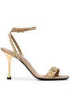 Prada 100mm Studded Sandals In Gold