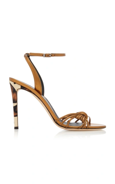 Giuseppe Zanotti Ylenia Ankle-wrap Leather Sandals In Metallic