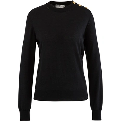 Givenchy Round Neck Jumper With Buttons In Black