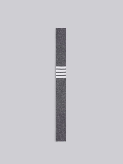 Thom Browne Medium Grey Cashmere Knit 4-bar Tie