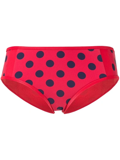 Duskii Cerise Full Brief Bikini Bottoms In Red