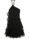 Alexis Raina Ruffled-tulle Mini Dress In Black