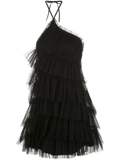 Alexis Raina Ruffled-tulle Mini Dress In Black