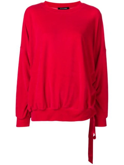Styland Round Neck Sweatshirt In Red