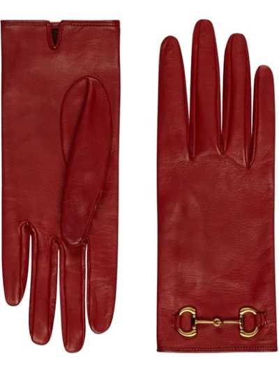 Gucci Horsebit Detail Gloves In Pink