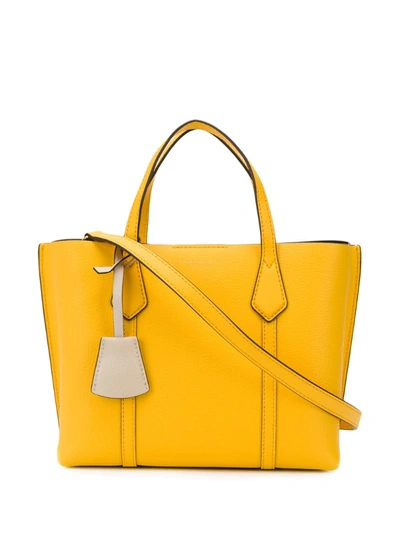 Tory Burch Lacquered-edge Tote Bag In Yellow