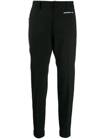 Dsquared2 Tailored Tapered Trousers In Black