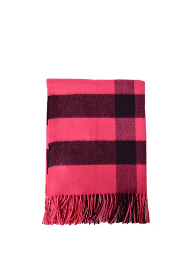 Burberry Fuchsia Tartan Cashmere Bandana