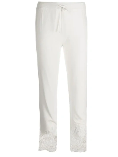 Ermanno Scervino Lace Hem Cropped Trousers In White