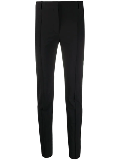 Valentino Wool-blend Twill Slim-leg Trousers In Black