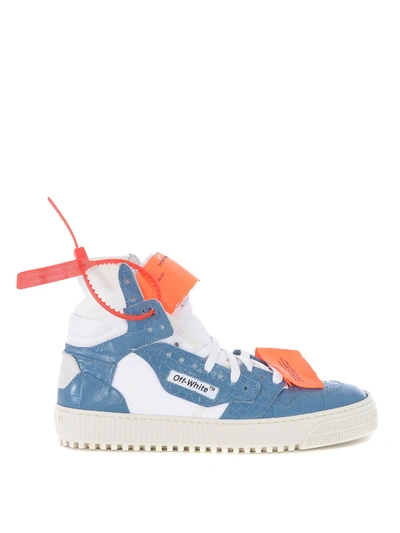 Off-white Low 3.0 High Top Leather Sneakers In Light Blue