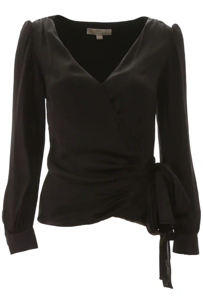 Michael Michael Kors Wraped Blouse With Side Bow In Black