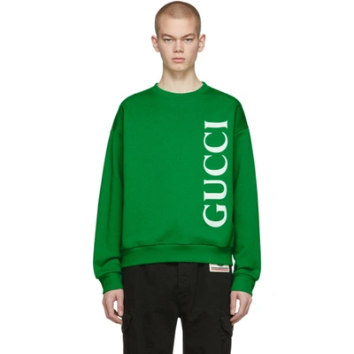 Gucci Green Cotton Jersey Sweatshirt In Multicolor