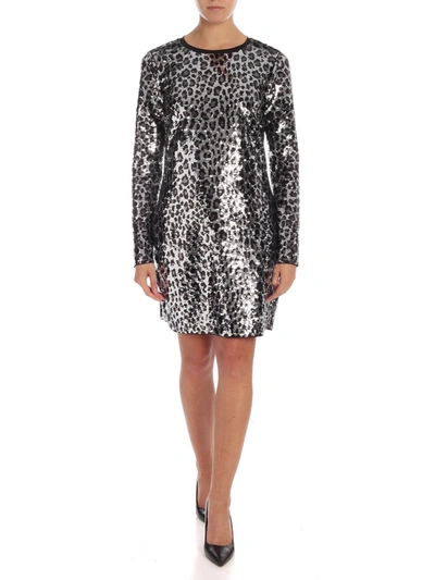 Michael Kors Leopard-effect Dress Made Of Sequins In Animal Print