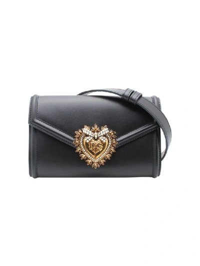 Dolce & Gabbana Leather Belt Bag In Black