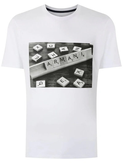 Armani Exchange Crew Neck Logo T Shirt White