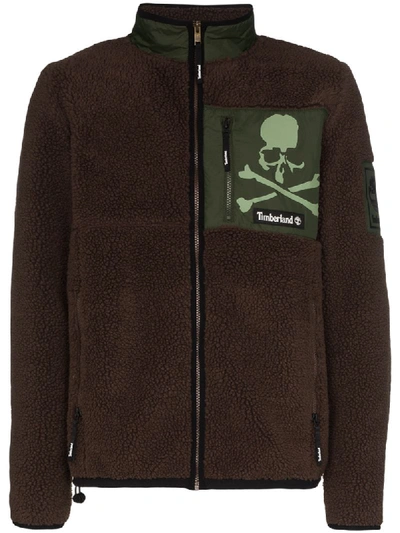 Mastermind Japan X Timberland Contrast Panel Fleece Jacket In Brown