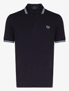 Fred Perry Twin Tipped Logo Polo Shirt In Blue