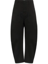 Nili Lotan Shon Curved Stretch Cotton Trousers In Black