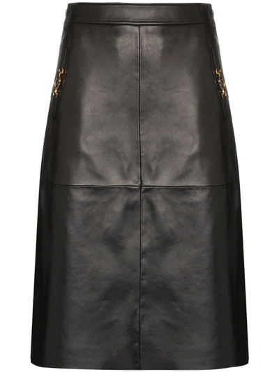 Gucci Interlocking G Horsebit Motif Skirt In Black