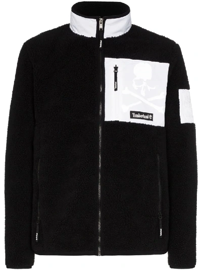 Mastermind Japan X Timberland Contrast Panel Fleece Jacket In Black