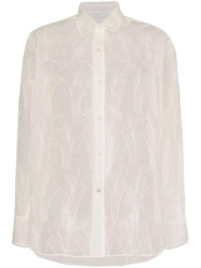 Lvir Sheer Lace Shirt In White