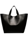 Studio Amelia Oversized Leather Tote Bag In Black