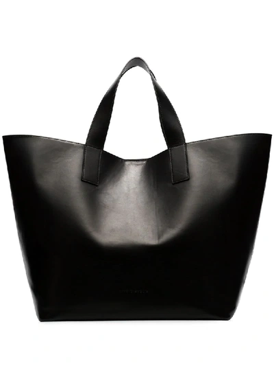 Studio Amelia Oversized Leather Tote Bag In Black