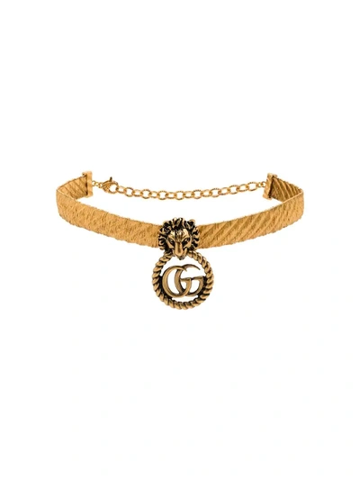 Gucci Lion Head Necklace In Gold