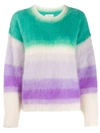 Isabel Marant Étoile Drussell Striped Mohair-blend Sweater In Green