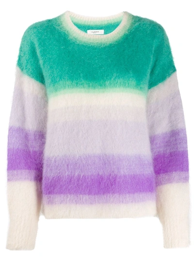 Isabel Marant Étoile Drussell Striped Mohair-blend Sweater In Green