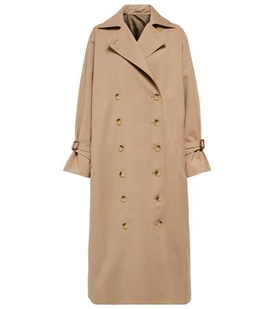 Totême Pisa Double-breasted Cotton-blend Trench Coat In Khaki
