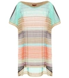 Missoni Striped Boat-neck Short Coverup Caftan In Multi