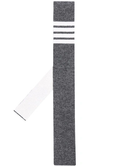 Thom Browne Cashmere Knit 4-bar Tie In Grey