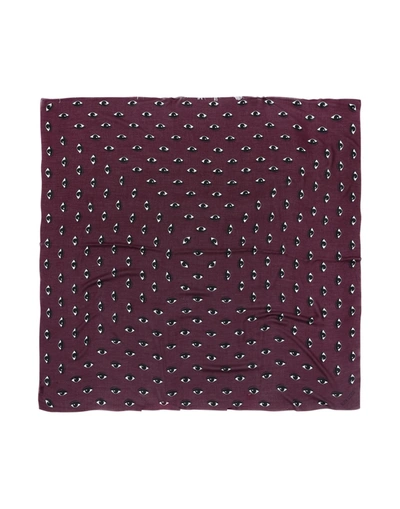 Kenzo Square Scarf In Maroon
