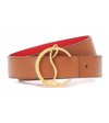 Christian Louboutin Cl Logo Reversible Leather Belt In Cuoio