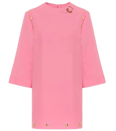 Gucci Silk And Wool Cady Minidress In Pink