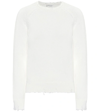 Saint Laurent Cotton Sweater In White