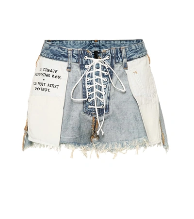 Ben Taverniti Unravel Project Mid-rise Denim Shorts In Blue