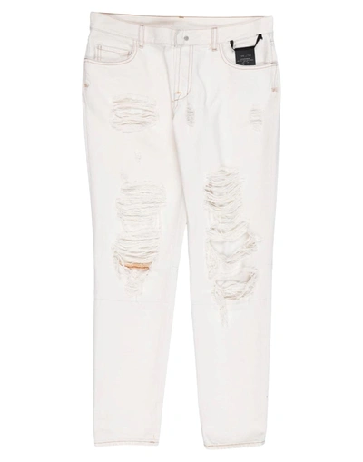 Ben Taverniti Unravel Project Woman Denim Pants Ivory Size 25 Cotton In White