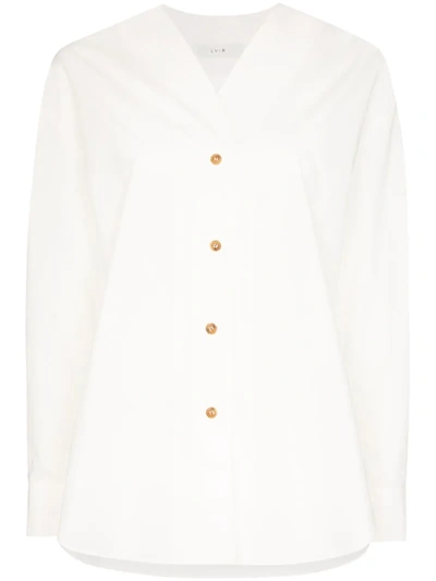 Lvir Button-up Cotton Shirt In White