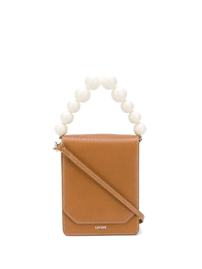 Cafuné Bellows Leather Shoulder Bag In Brown