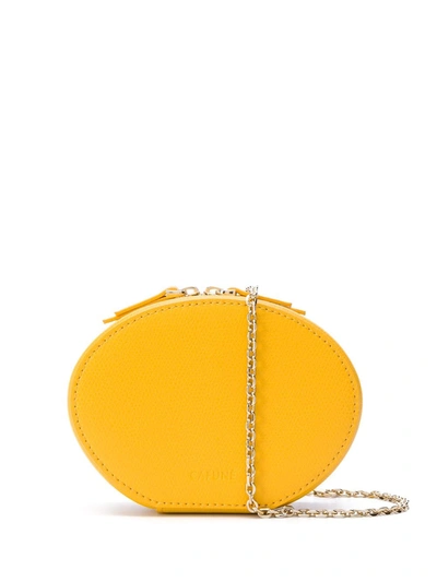 Cafuné Handbags Dandelion Yellow Leather Egg Chain Shoulder Bag