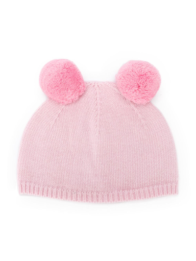 Il Gufo Baby Pom Pom-trimmed Wool Hat In Pink