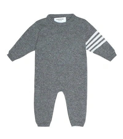 Thom Browne Baby Cashmere Onesie In Grey