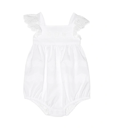 Dolce & Gabbana Baby Cotton Playsuit In White