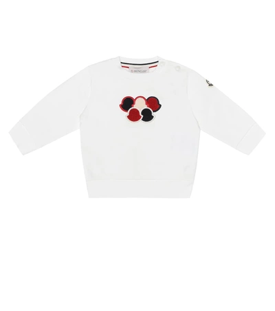 Moncler Baby Cotton Blend Sweatshirt In White