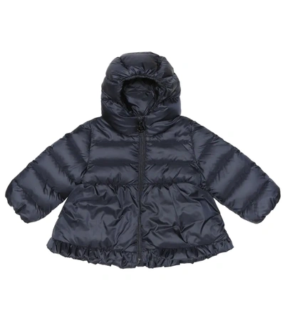 Moncler Babies' Odile Ruffle-hem Shell-down Jacket 3-36 Months In Navy |  ModeSens