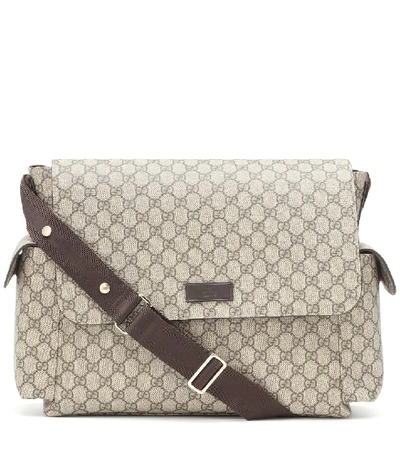 Gucci Babies' Gg Supreme Printed Changing Bag In Brown